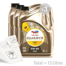 Total Quartz Ineo C3 5w-40 Car Engine Oil Service Kit / Pack 15 LITRES 15L 8.20 per litre