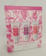 Harbor Natural Cosmetics 3-piece Gift Set Hand Cream Lotion 2.54oz Rose Gardenia