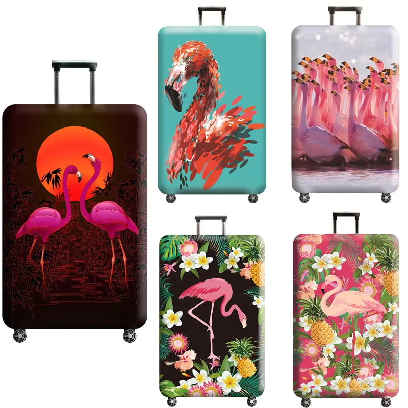 S-XL Flamingo Luggage Suitcase Cover Elastic Washable Anti