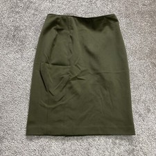 H&M Straight Pencil Skirt Womens 6 Green Ladies Solid Stretch Knee Length Zip