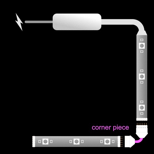 CORNER Piece | Short Spacer Cable | for Philips Hue Lightstrip Plus V3 | R - Picture 4 of 27