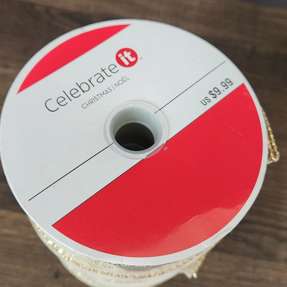 3 PC Set Celebrate It Christmas Ribbon Linen Natural 1 1/2" x 25ft Burlap - Image 2 of 4