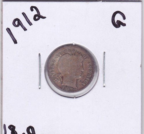 1912 Barber Dime in GOOD condition stk 18.0~ FULL RIM ON BOTH SIDES . - Picture 3 of 4