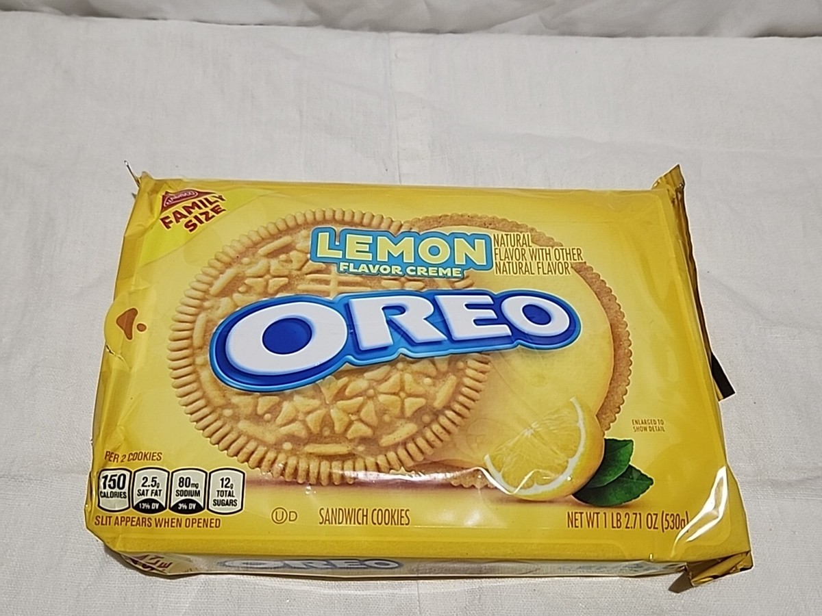 NEW NABISCO FAMILY SIZE OREO LEMON FLAVOR CREME SANDWICH COOKIES