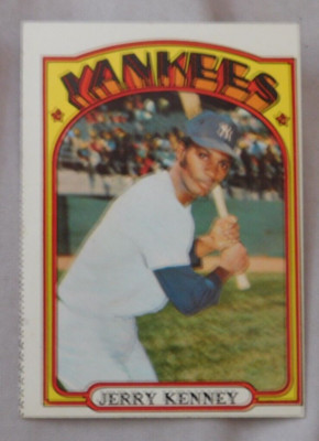1972 Topps #158 Jerry Kenney New York Yankees Baseball Card Miscut