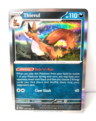 Pokémon TCG - Thievul - Holo Rare - 120/182 - Paradox Rift - NM