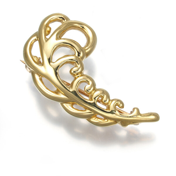 Auth Tiffany&Co. Vintage Brooch Leaf Paloma Picasso 18K 750