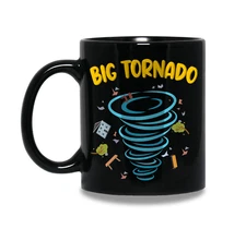 Big Tornado Storm Watcher Black Coffee Mug