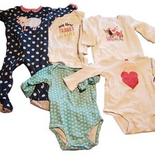 Fall Bundle of Baby 12M PLAY CONDITION STAINED Bodysuits, Tops, PJs