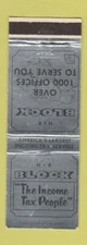 Matchbook Cover - H&R Block Tax WEAR