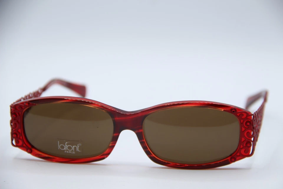 NEW JEAN LAFONT SERENA 216 RED HORN GUNMETAL AUTHENTIC FRAMES SUNGLASSES - Image 2 of 4