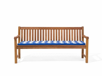 Wooden Garden Bench 3 Seats Classic Slats Stripes Cushion Patio