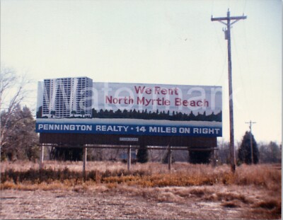 Vtg 1986 Pennington Realty We Rent North Myrtle Beach Billboard Sign SC Photo