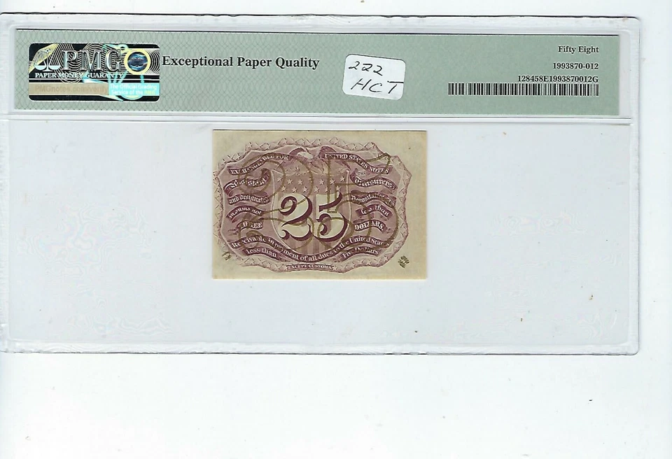 FR 1284 $0.25 SECOND ISSUE  PMG CHOICE ABOUT UNC 58 EPQ Front is perfect - Image 2 of 2