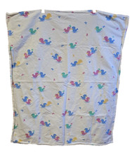 VTG Hospital Baby Receiving Swaddling Blanket Pastel Ducks 31x35" Lovie
