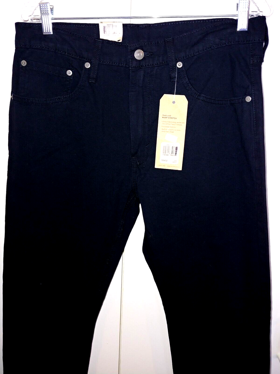 LEVI'S MEN'S 512 SLIM TAPER BLACK STRETCH JEANS-33x30.5 (TAG SAYS