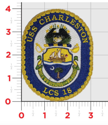 NAVY USS CHARLESTON LCS-18 EMBROIDERED PATCH