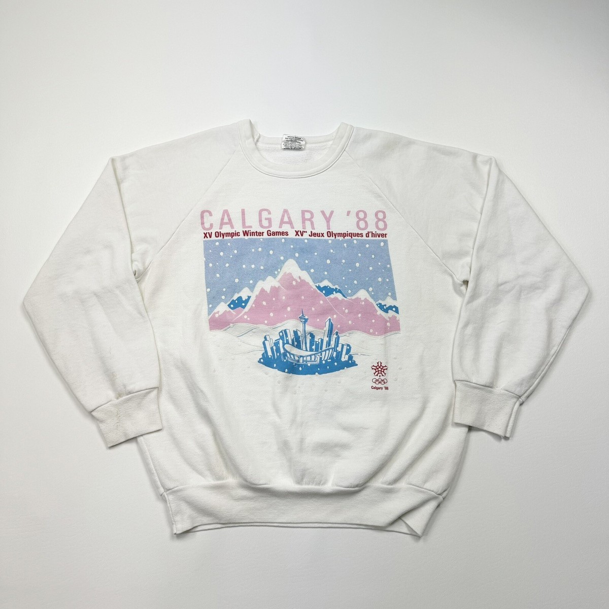VTG 1988 Calgary XV Olympic Winter Games Crewneck Sweatshirt Size