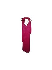 ALYCE Designs 12 Evening Gown Pageant Prom Dress BEADED Pink With Scarf