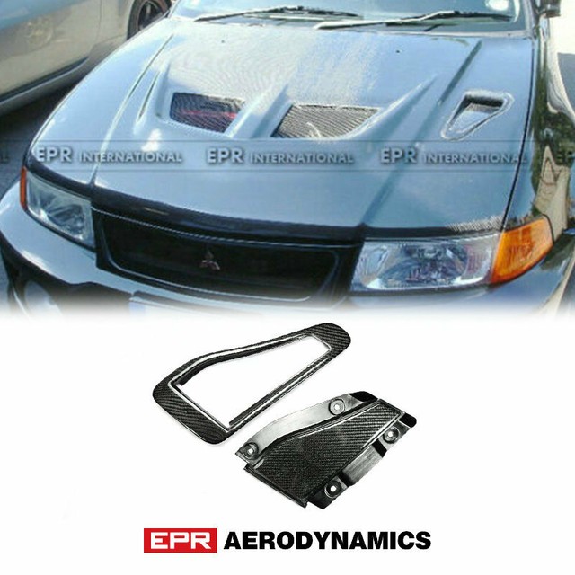 For MITSUBISHI Evolution EVO 5 6 OE Style Carbon Fiber Hood Scoop