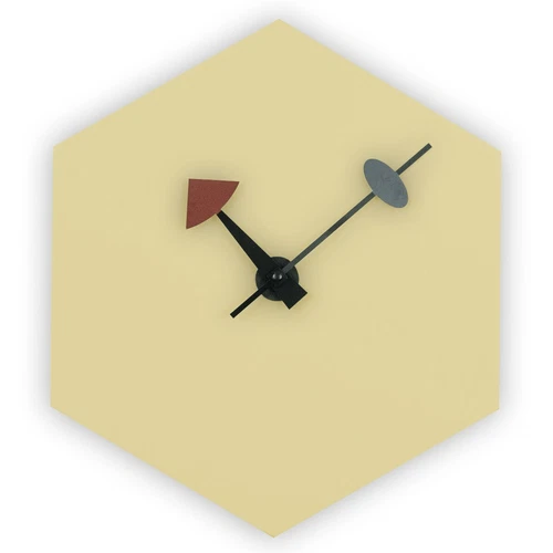 LeisureMod Manchester Modern Design Hexagon Shaped Silent Non-Ticking Wall Clock