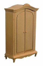 Maison de Poupées Français Style Bare Bois Armoire Miniature Mobilier de Chambre