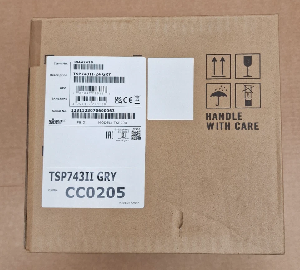 New Star Micronics TSP743II-24-GRY Thermal Printer Grey LAN Interface EPOS POS - Image 3 of 4