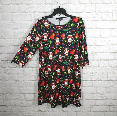 swing dress christmas print Gersome Christmas Dresses for Women Vintage Sleeveless Cocktail Dress Christmas Tree Santa Snow Printed Xmas Party Swing Dress S-xxxl, Women's
