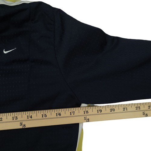 Nike Hooded Mesh Full Zip Athletic Track Jacket Size S Navy Blue White Yellow - Picture 4 of 16