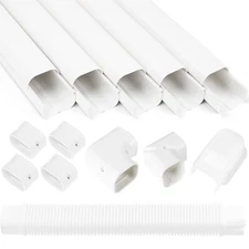 Mini Split Line Set Cover Kit 3"W 10Ft Air Conditioners Decorative PVC Slim L...