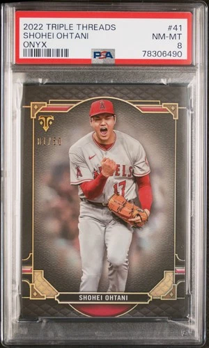 Shohei Ohtani 2022 Topps Triple Threads Onyx Black 1/50 PSA 8 NR-MT LA Angels