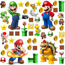 Super Mario Wall Decals - Complete Set of Large Mario Bros Build a Scene Peel 