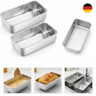 Homikit Kastenform 2Er-Set, Edelstahl Brotbackform Königskuchenform Für Brot/Kuc