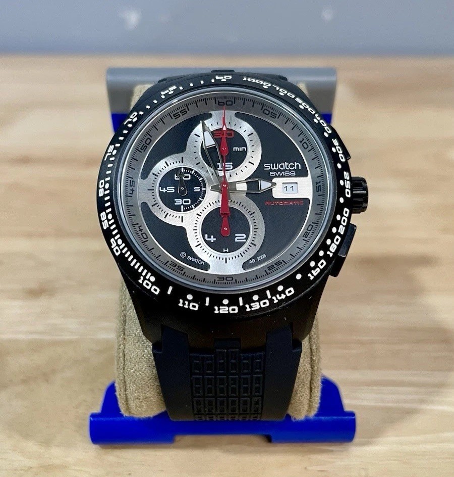 SWATCH CHRONO AUTOMATIC 【 RIGHT TRACK 】 Swatch Right Track SVGB400 Automatic Chronograph Swiss Watch | eBay