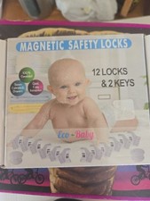 Eco-Baby Set Of 12 Magnetic Safety Locks With 2 Keys NIB