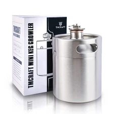 64OZ Stainless Steel Mini Keg Portable beer growler with Exhaust Valve Design...