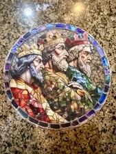 Large Three Wise Men Christmas Suncatcher, Acrylic, 2D, Stained Glass Look, 8in