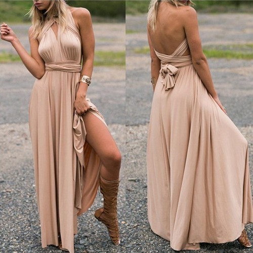 Sexy Multi-Strap Crisscross Open-Back Bandage Maxi Dress