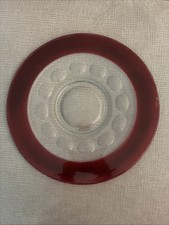 Indiana glass Vintage 13" Kings Crown Thumbprint Ruby Flash Glass Platter