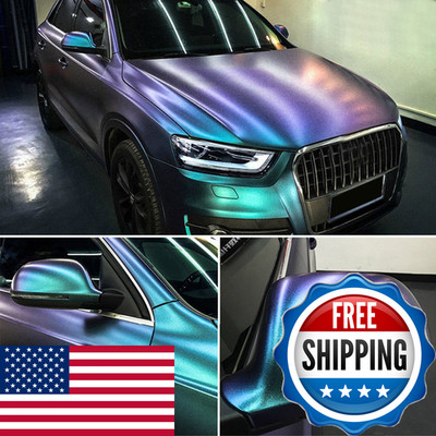 Atmomo Purple To Lake Blue Glossy Metallic Chameleon Vinyl Wrap Sparking