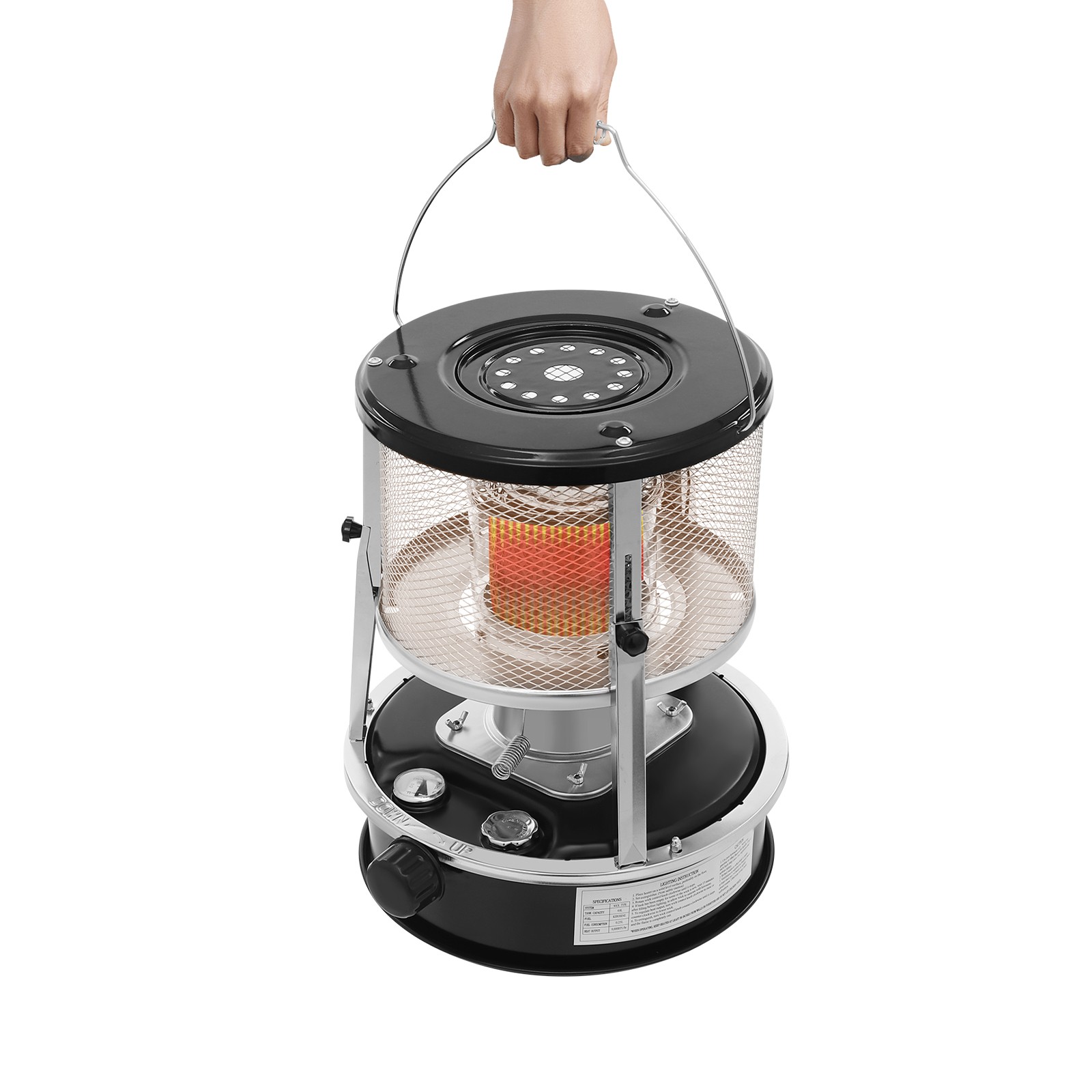 Indoor Kerosene Convection Heater, 9000BTU,10-15m² Heating Area 35.5-41cm Height