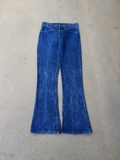 Vintage 70  s Levi  s 646 Orange Tab Bellbottom Flare Faded Denim Jeans Size 28x30