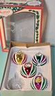 Set of 4 Bradford Novelty 2003 glass blown ornaments vtg repro Christmas