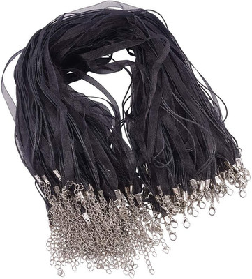 100PCS 17.7'' Multi-Strand Ribbon Necklace Cord with 3 Loops Waxed Cord Organza R