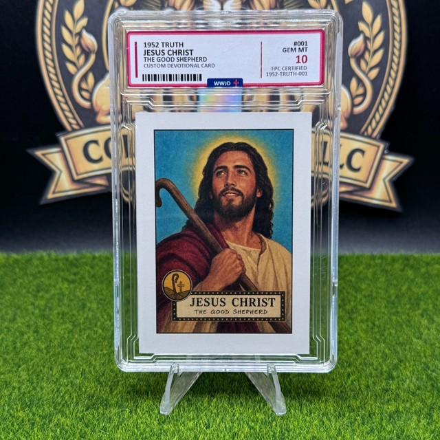 Jesus Christ Trading Card Remake 52 Mickey Mantle Portrait Style Devotional