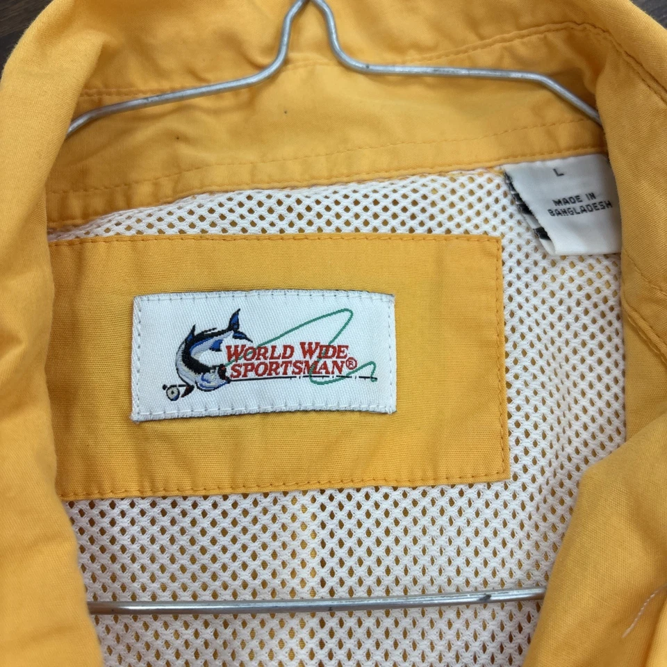 Camisa de pesca de manga corta Worldwide Sportsman naranja claro para hombre talla grande ventilada Foto 4 de 4
