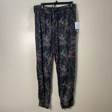 C&C California Tropical Print Jogger Pants with Drawstring Size L