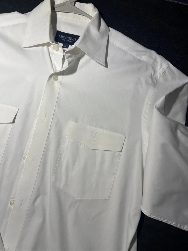 Camisa para hombre LUCCHESE Western con botones delanteros M algodón blanco Foto 3 de 3