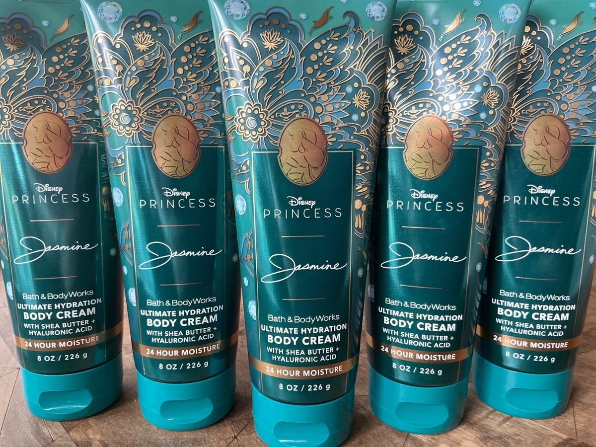 Bath & Body Works　ボディークリーム　5本セット　ディズニー仕様 5 (FIVE) DISNEY PRINCESS JASMINE 8oz Shea & Hyaluronic CREAM Bath