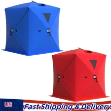 2 Person Ice Fishing Shelter Tent Pop-Up Portable Outdoor Tent Insulated